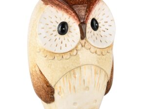 Hibou Beige Marron 16x13x25cm