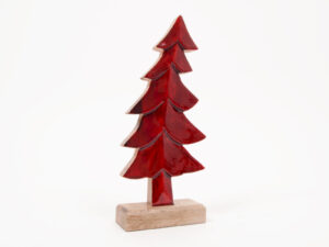 Décor Sapin Rouge Bois