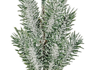 Sapin givré socle en bois 21 cm