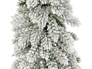 Sapin enneigé socle en bois 25 cm