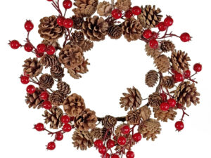 Couronne de fruits rouges en cône mélangé 35 cm