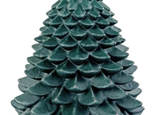 Bougie recyclée d'extérieur, sapin de Noël vert, hauteur 28 cm