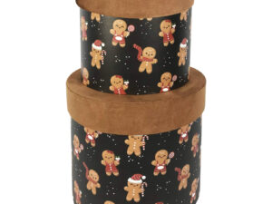 Boite ronde motif pain d'épice