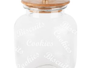 Boîte a biscuit transparent - couvercle en bois