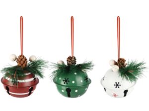 Décoration sapin clochette métal 7x7x6cm