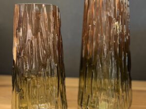 Vase en verre orange/vert