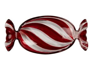 Plat en verre rouge 23x11x4cm